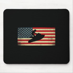 Tapis De Souris Patriotique Américain Drapeau Jet Ski Jet Lov Ski
