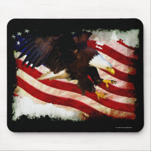 Tapis de souris patriotique avec aigle américain a
