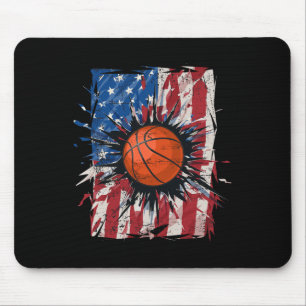 Tapis De Souris Patriotique Bysketbyll 4 juillet Hommes Américains