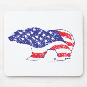 Tapis De Souris Patriotique-Grizzly-détresse