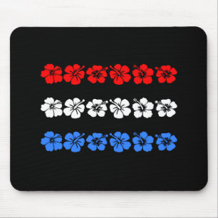 Tapis De Souris Patriotique Hawaïen USA Rouge Blanc Bleu Bandes Al