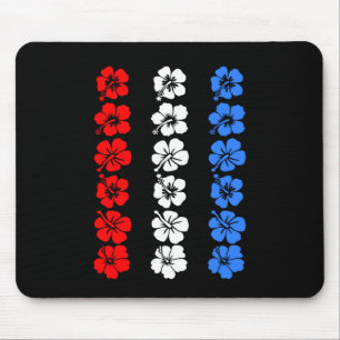 Tapis De Souris Patriotique Hawaii USA Rouge Blanc Bleu Aloha Vert
