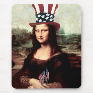 Tapis De Souris Patriotique Mona Lisa - Fête de l'Indépendance
