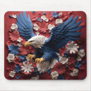 TAPIS DE SOURIS PATRIOTIQUE ROUGE BLANC BLEU AMÉRICAIN BALD EAGLE