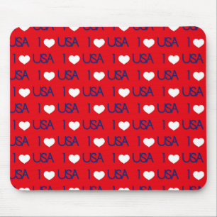 TAPIS DE SOURIS PATRIOTIQUE ROUGE BLANC BLEU J'AIME USA