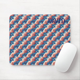 Tapis de souris patriotique rouge blanc et bleu ét