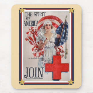 Tapis De Souris Patriotique USA - Croix Rouge Rejoignez