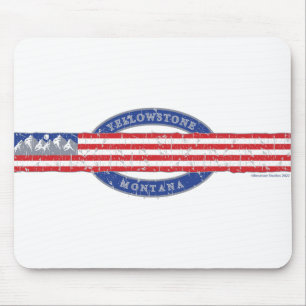 Tapis De Souris Patriotique Yellowstone Montana
