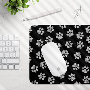 Tapis De Souris Patrouilles de Doodle, Paws de Chien, Paws Blanche