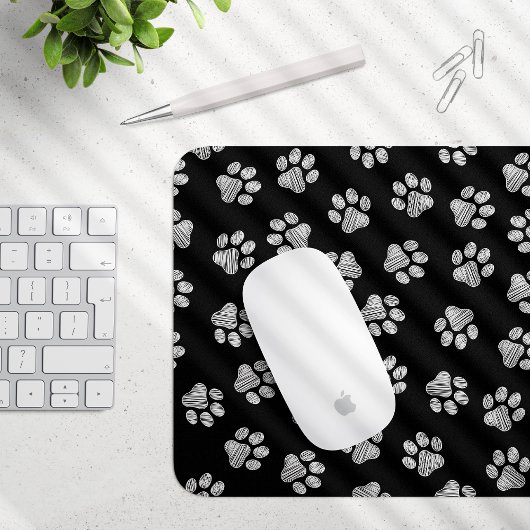 Tapis De Souris Patrouilles de Doodle, Paws de Chien, Paws Blanche