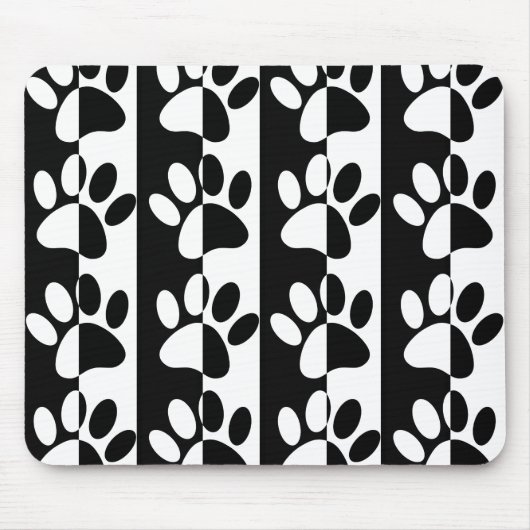 Tapis De Souris Patrouilles Et Rayures De Chien Noir Et Blanc (Devant)