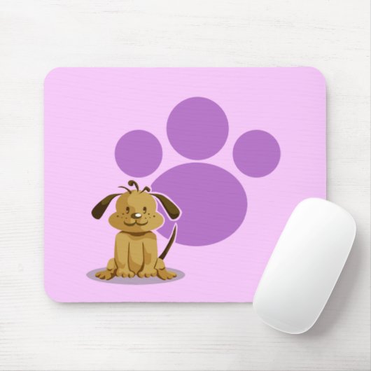Tapis De Souris Patte pourpre de chiot (Avec souris)