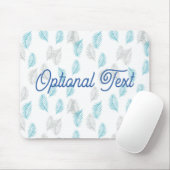 Tapis De Souris Pattern Blue & Gray Leaves (Avec souris)