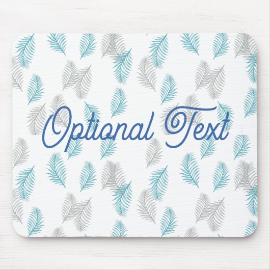 Tapis De Souris Pattern Blue & Gray Leaves (Devant)