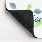 Tapis De Souris Pattern Blue & Green Leaves (Coin)