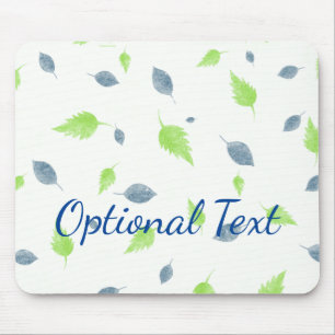 Tapis De Souris Pattern Blue & Green Leaves