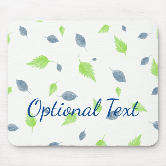 Tapis De Souris Pattern Blue & Green Leaves (Devant)