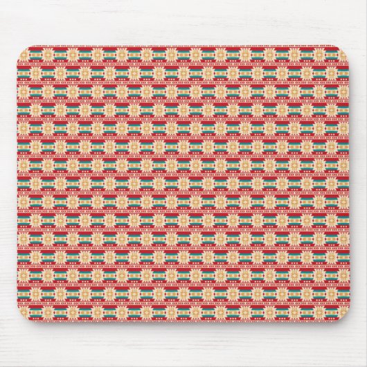 Tapis De Souris Pattern mexicain à Beige and Red (Devant)