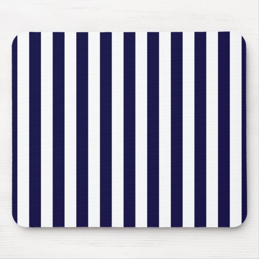 Tapis De Souris Patters de Classic Navy Blue et White Stripe (Devant)