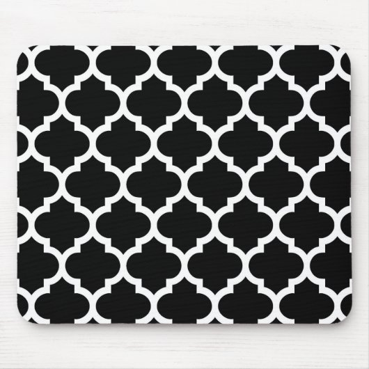 Tapis De Souris Patters noirs White Moroccan Quatrefoil #5 (Devant)