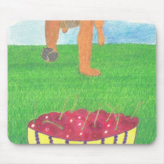 Tapis De Souris Pattes de chien et cerise (Devant)