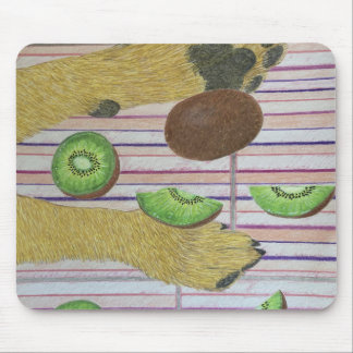 Tapis de souris pattes de chien et kiwi