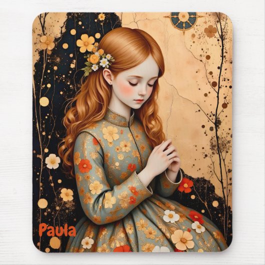 Tapis De Souris PAULA ~ Elégante fille Vintage ~ Mousepad (Devant)