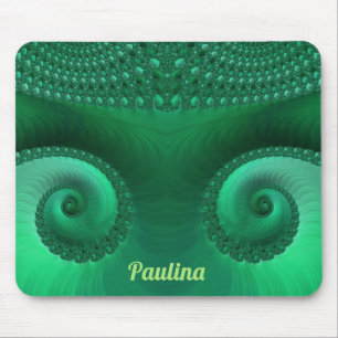 Tapis De Souris PAULINA ~ Zany Nuances de Motif fractal vert