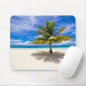 Tapis De Souris Paume sur la plage blanche de sable (Avec souris)