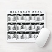 Tapis De Souris Pavé de souris Calendrier 2026 (Avec souris)