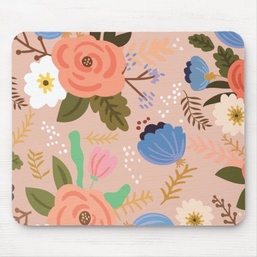 Tapis De Souris Pavé de souris motif de fleurs stylisé (Devant)