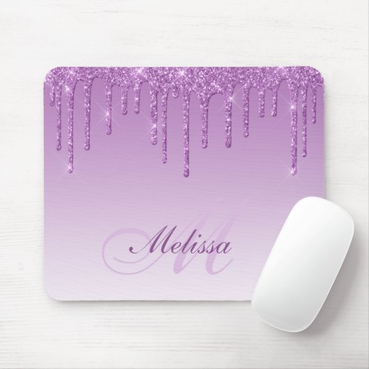 Tapis De Souris pavé souris monogramme violet parties scintillant (Avec souris)