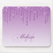 Tapis De Souris pavé souris monogramme violet parties scintillant (Devant)