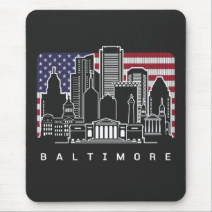 Tapis De Souris Pavillon Baltimore Maryland Skyline États-Unis