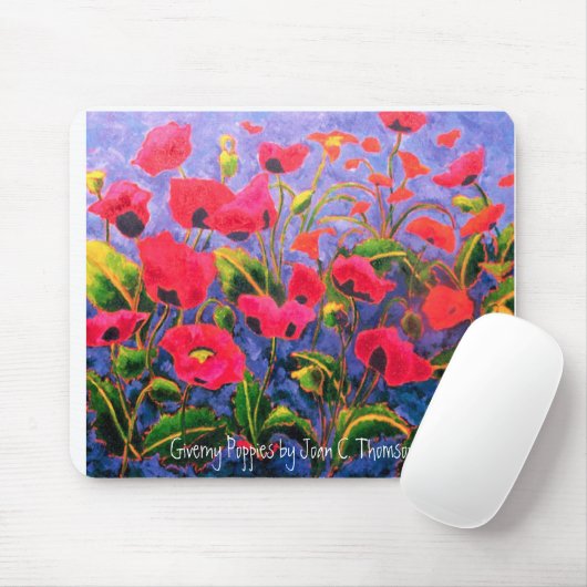 Tapis De Souris Pavots magenta Mousepad (Avec souris)