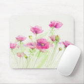 Tapis De Souris Pavots peints 3 d'aquarelle (Avec souris)