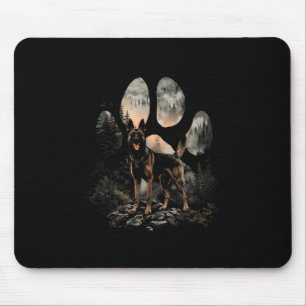 Tapis De Souris Paw Belge Malinois Chien Maman Papa Montagnes Couc