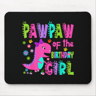 Tapis De Souris Pawpaw de la fille d'anniversaire saurus rex dinos