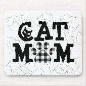 Tapis De Souris Pawprint maman chat avec poils de chat (Devant)