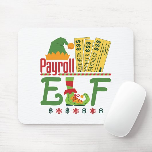Tapis De Souris Payroll Elf Noël commis de paye Gestionnaire (Avec souris)