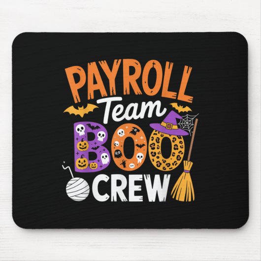 Tapis De Souris Payroll Team Boo Crew Halloween Matching Soky Outf (Devant)