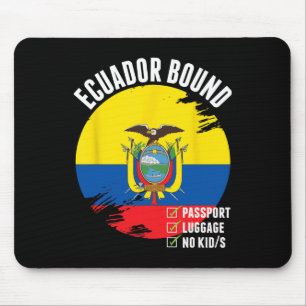 Tapis De Souris Pays lié à l'Équateur Voyage Drapeau équatorien Va