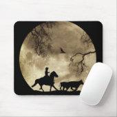 Tapis De Souris Pays Ouest Cowboy Big Moon équitation (Avec souris)