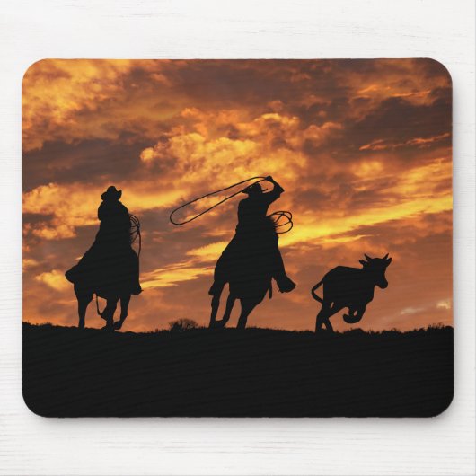 Tapis De Souris Pays Western Roping Cowboys (Devant)