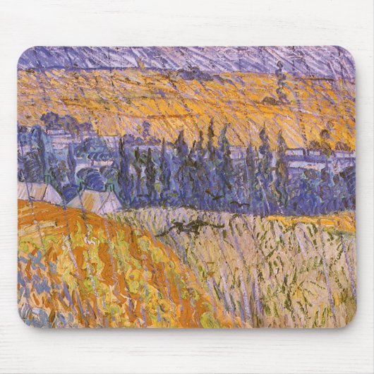 Tapis De Souris Paysage à Auvers dans la pluie, Vincent van Gogh (Devant)