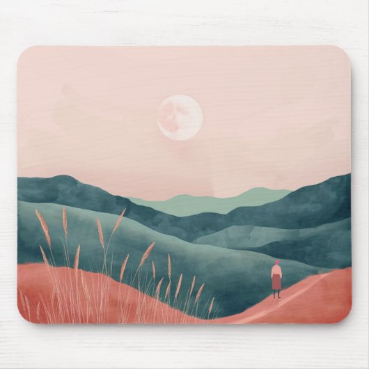 Tapis De Souris Paysage Abstrait de Boho (7) (Devant)