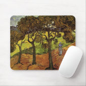 Tapis De Souris Paysage, arbres et figures par Vincent van Gogh (Avec souris)