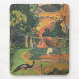 Tapis De Souris Paysage avec des paons par Paul Gauguin