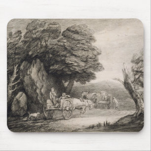 Tapis De Souris Paysage boisé de Thomas Gainsborough avec des