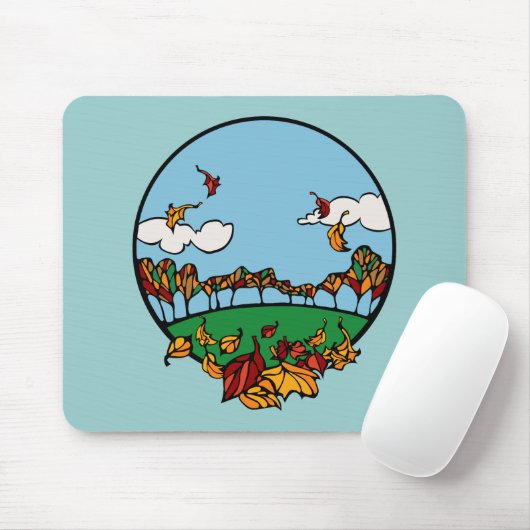 Tapis De Souris Paysage d'automne (Avec souris)